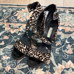 Prada Black and Brown Leopard Heels